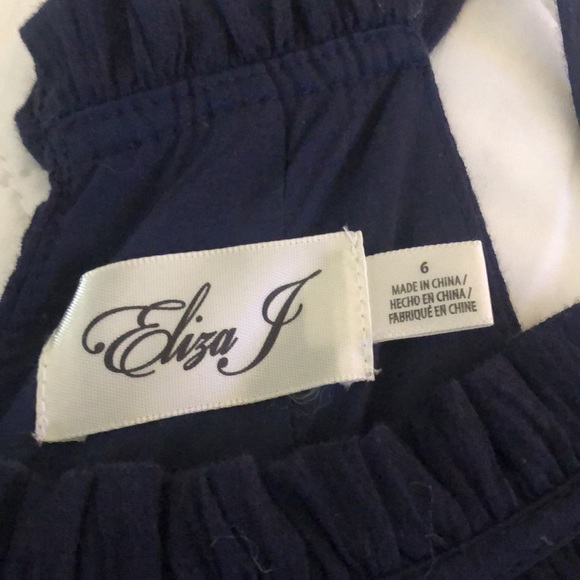 Eliza j navy midi dress. Tie at neck - Picture 3 of 3